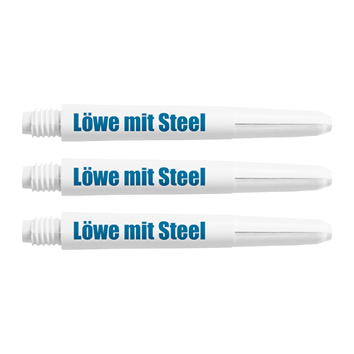 Dart Shafts "Löwe mit Steel" (weiß/blau)